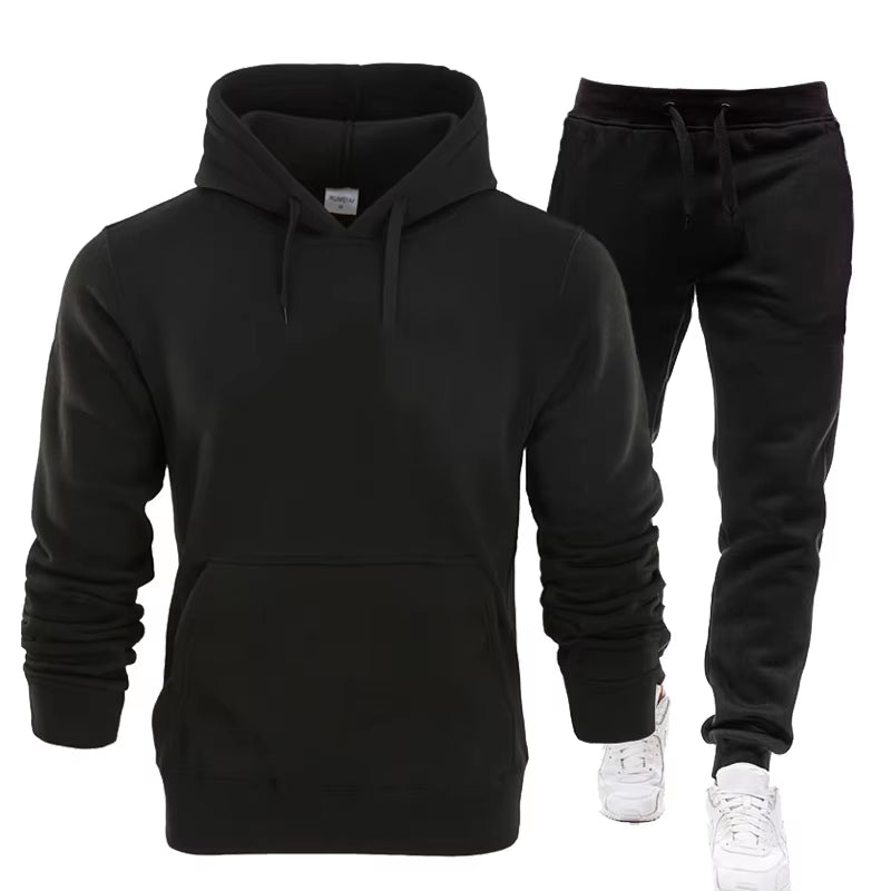 Men /Women Hoodies Pants 2Pcs/Sets Sweatshirt Sweatpants Male Gyms Fitness Tops Trousers Joggers Sportswear Tracksuits