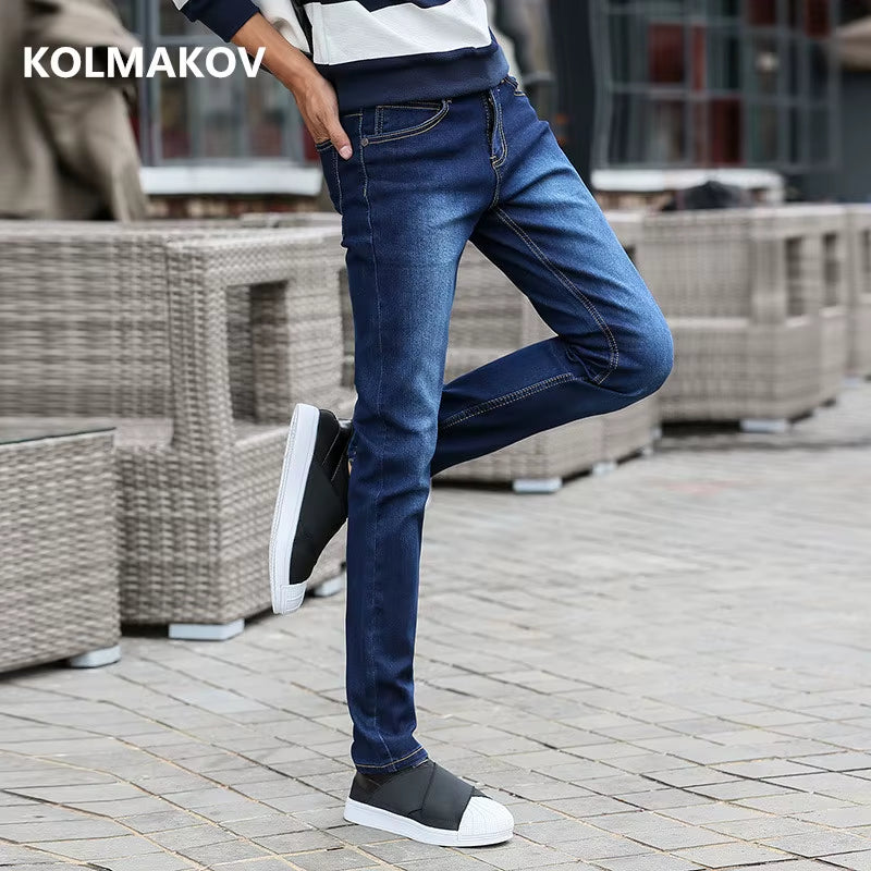 2025 New Spring Arrival Jeans High Quality Casual Slim Elastic Jeans Men ,Skinny Jeans Men ,Men'S Pencil Pants ,Size 27-36