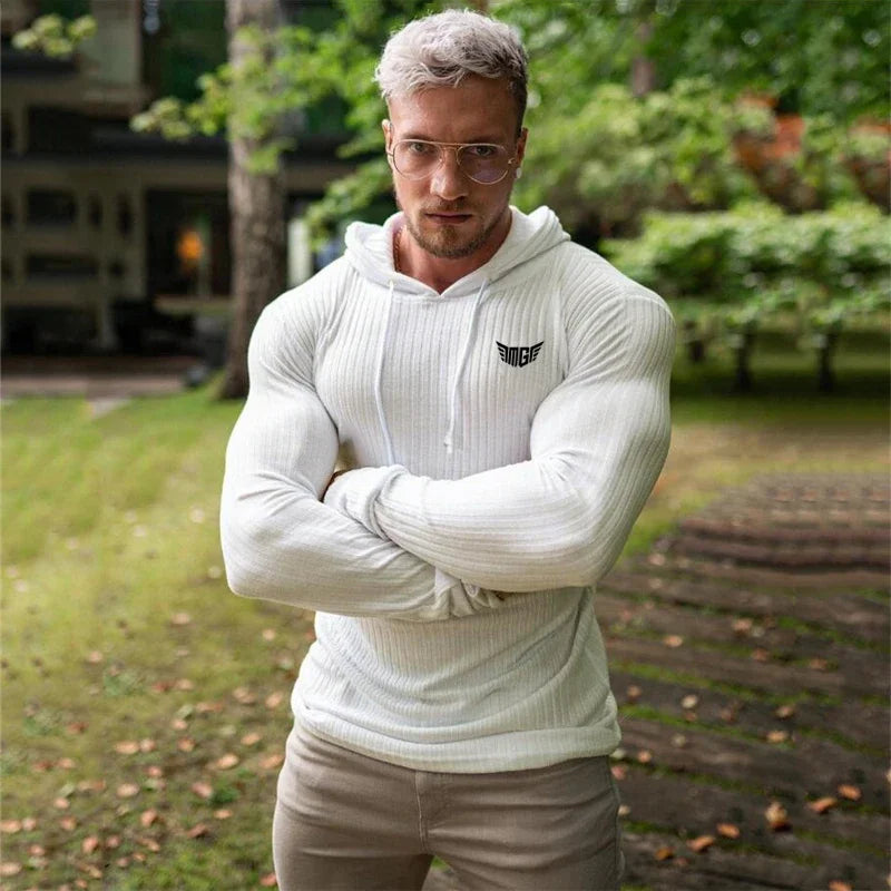 Knitted Hooded T-shirt Men