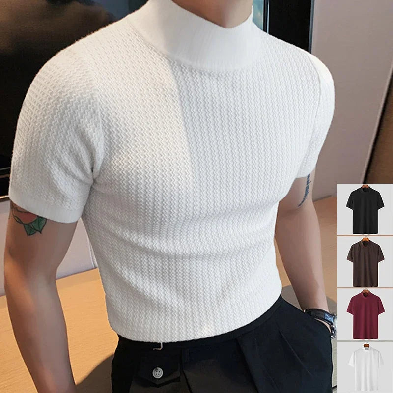 2024 Slim Fit Knitted T-shirt for Men