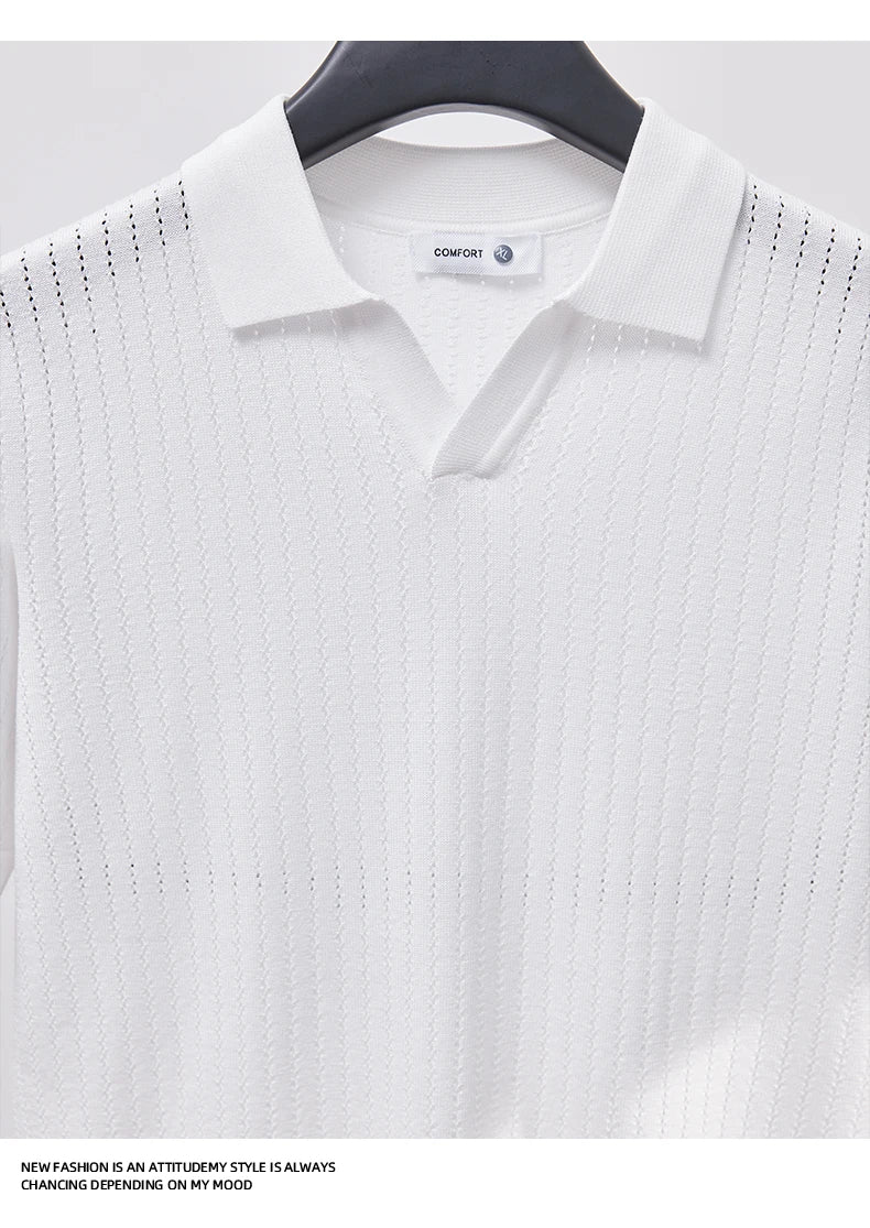 Men's Knitted Polo Shirt