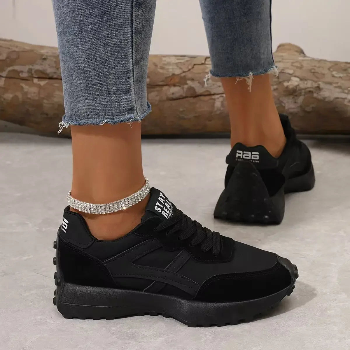 Women Sneakers Leather Luxury Platform Shoes