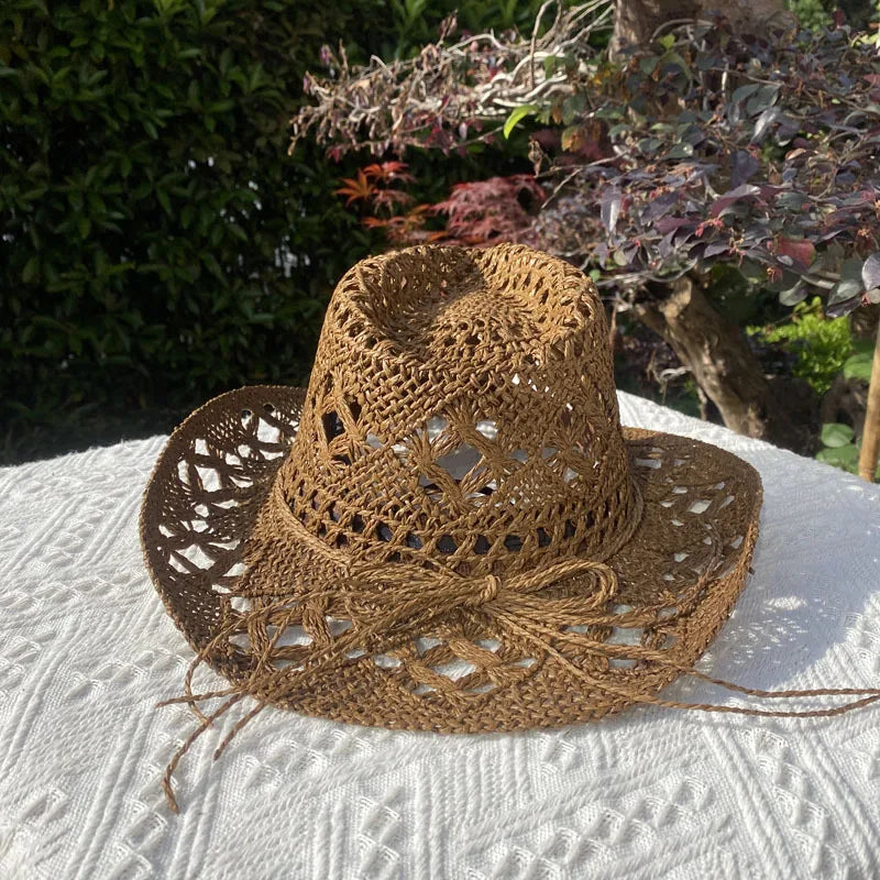 Vintage Straw Hat Women Hollowing Out