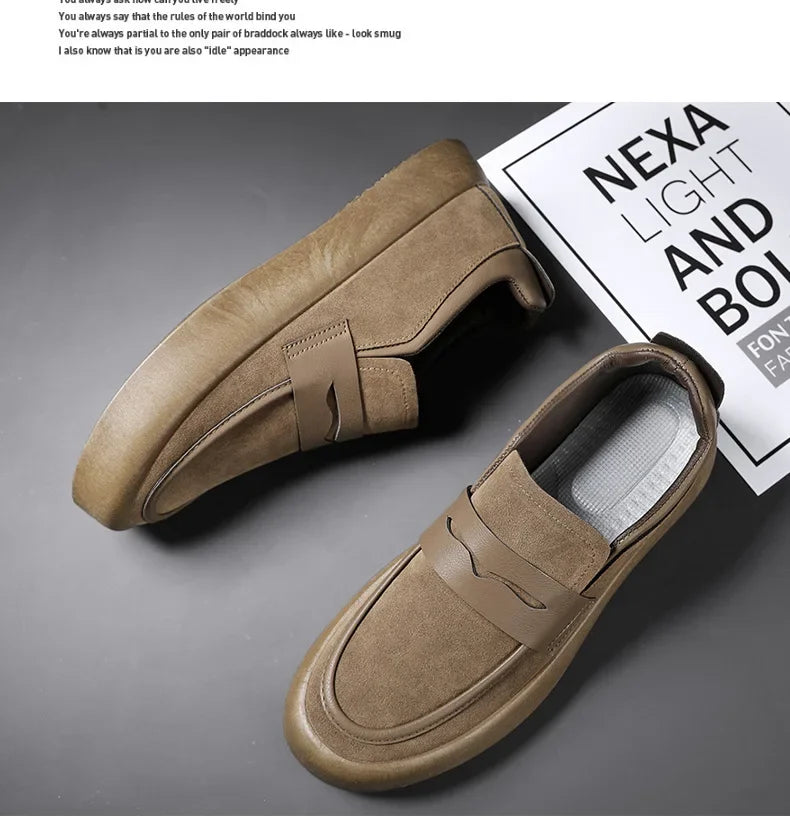 Loafers Men Shoes Leather Walking
