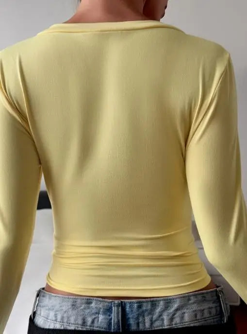 Elegant Temperament Long Sleeved Slim Fit Women's