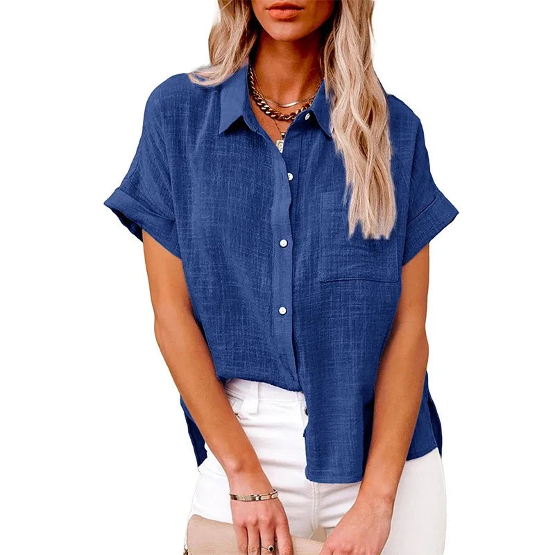 Summer Women Shirts Tops Cotton