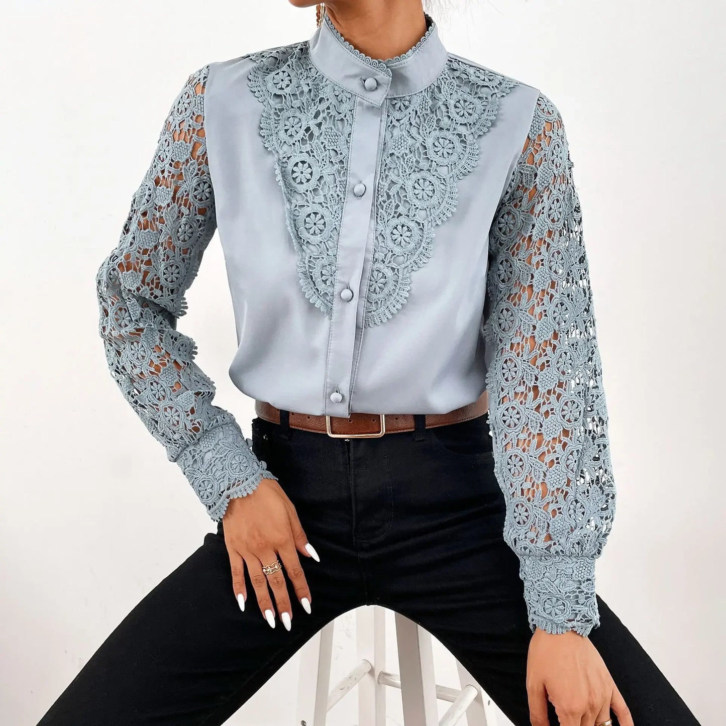 Women's Blouses White Office Spring Casual