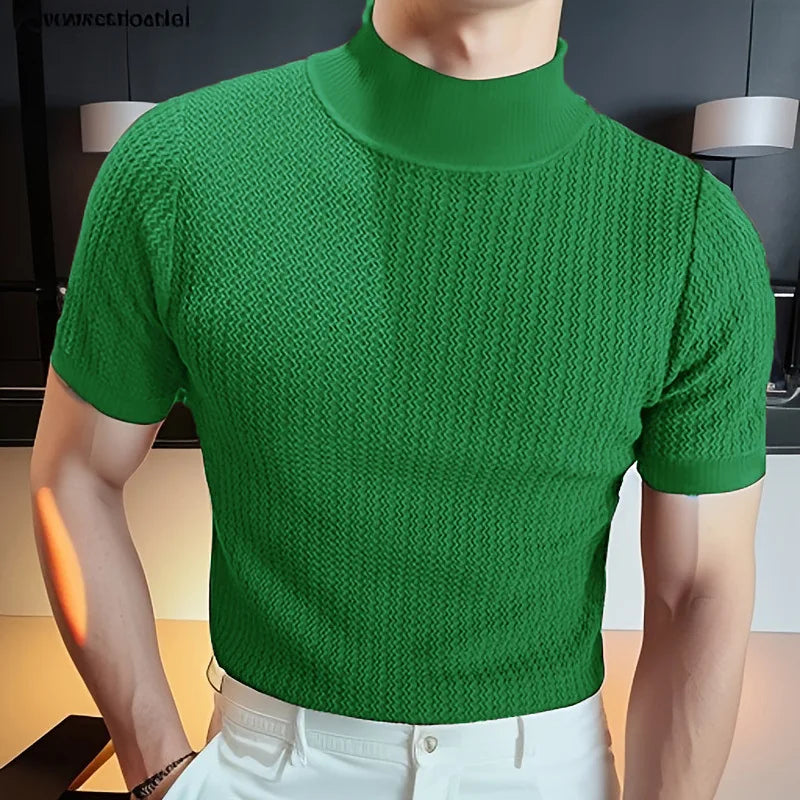 2024 Slim Fit Knitted T-shirt for Men