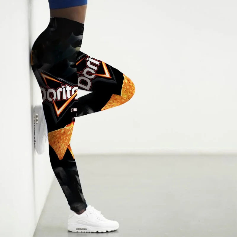 Sport Leggings Women 3D Snacks Printed