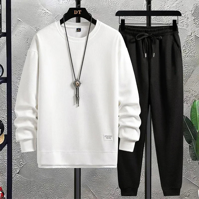Men's Waffle Suit Sets Casual
