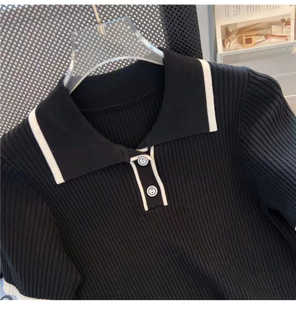 Ice silk knitted short sleeved T-shirt for women's summer