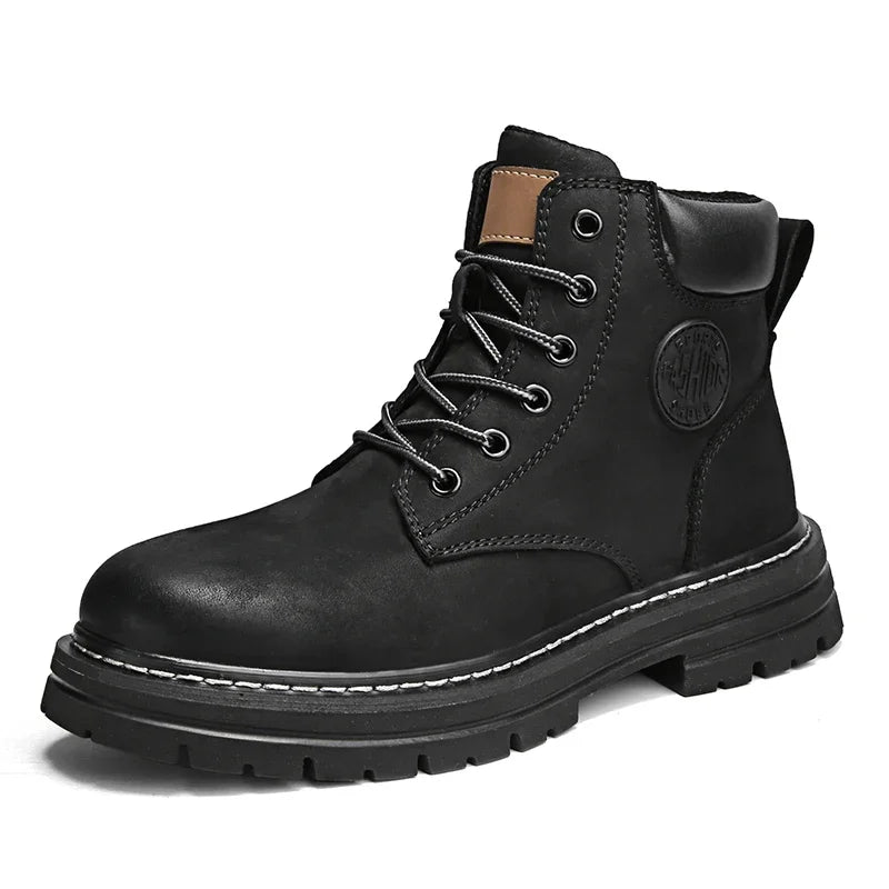 Boots High Top Boots Women Leather Shoes