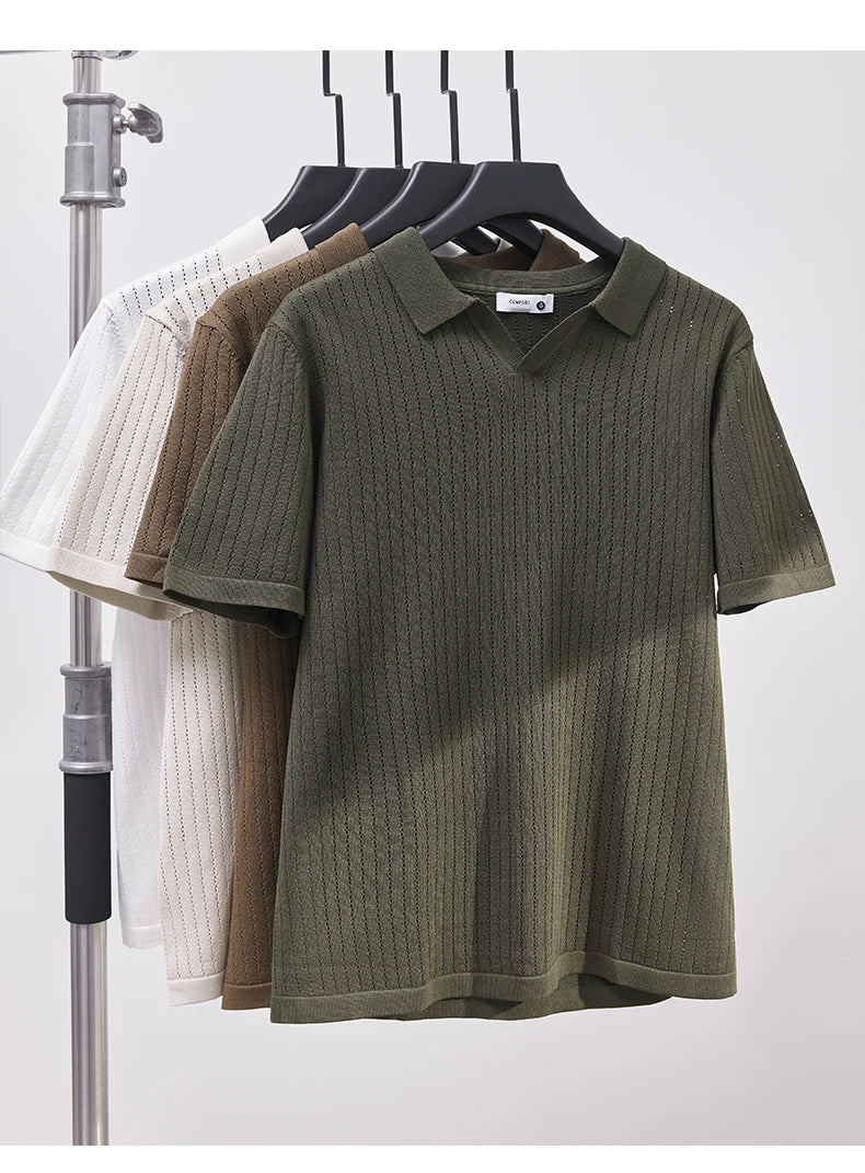 Men's Knitted Polo Shirt
