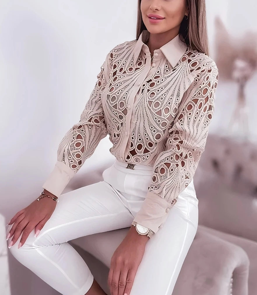 Women's Blouses Hollowed