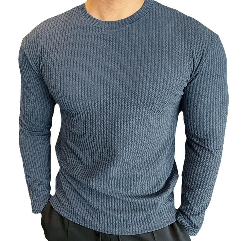 Knitted T-shirt Men's Casual Tshirt