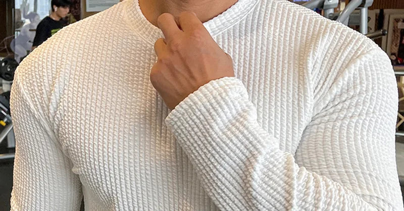 Knitted T-shirt Men's Casual Tshirt