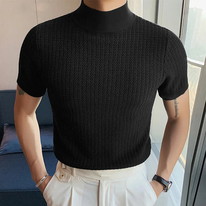 2024 Slim Fit Knitted T-shirt for Men