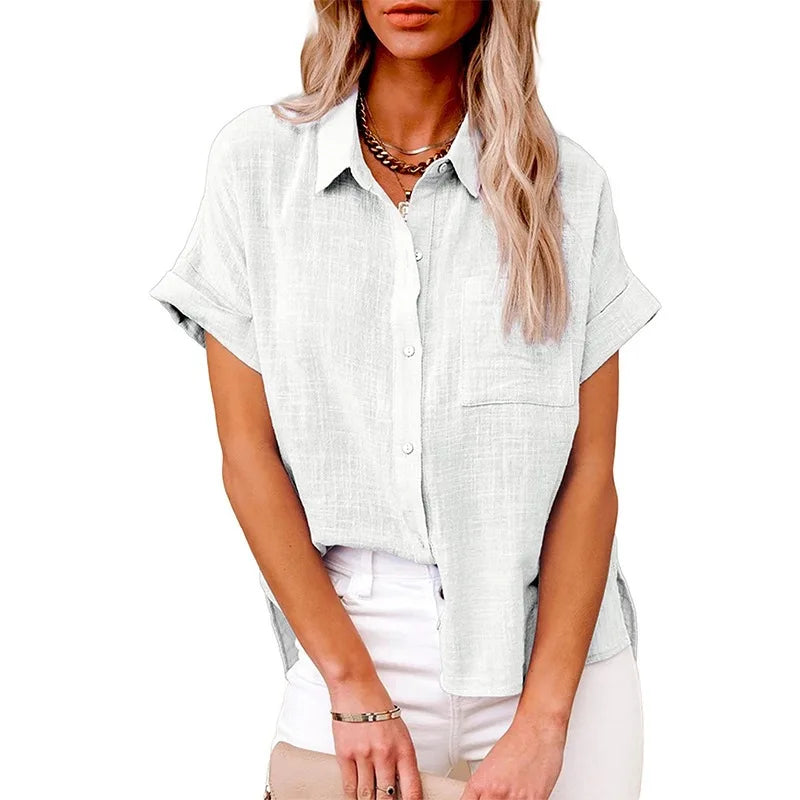 Summer Women Shirts Tops Cotton