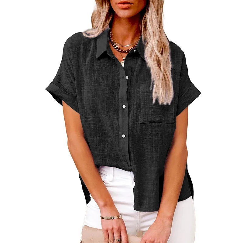 Summer Women Shirts Tops Cotton