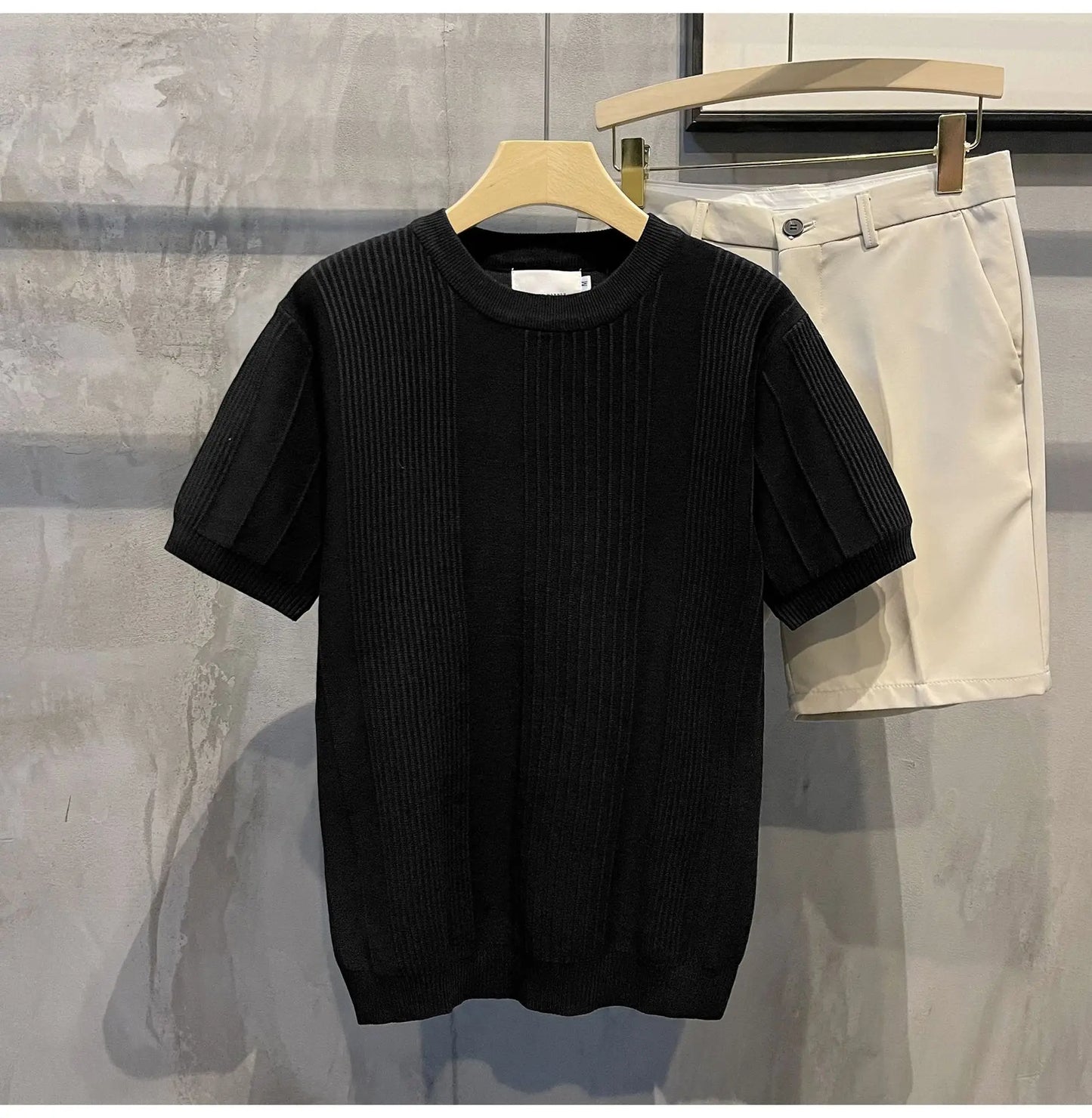 Men's Knit T-shirt Half Sleeve Heavyweight