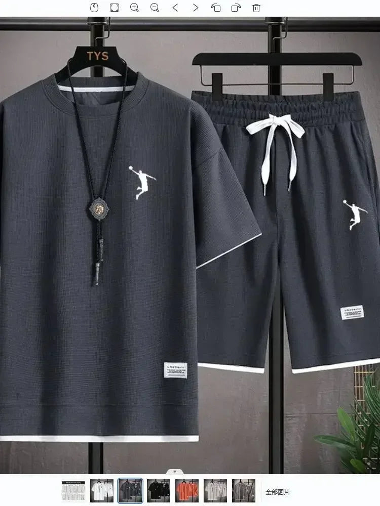 Men's T-shirt set and casual shorts
