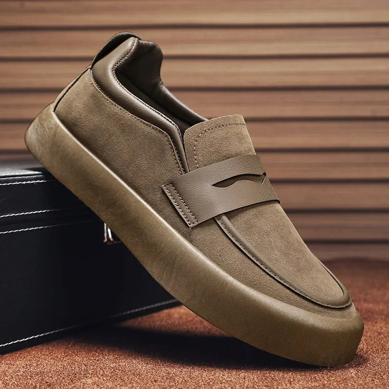 Loafers Men Shoes Leather Walking