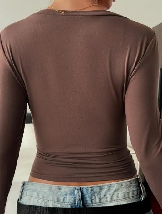 Elegant Temperament Long Sleeved Slim Fit Women's