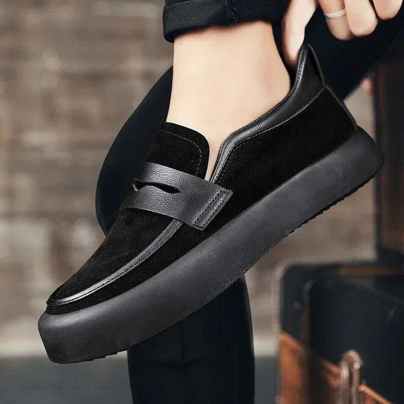 Loafers Men Shoes Leather Walking