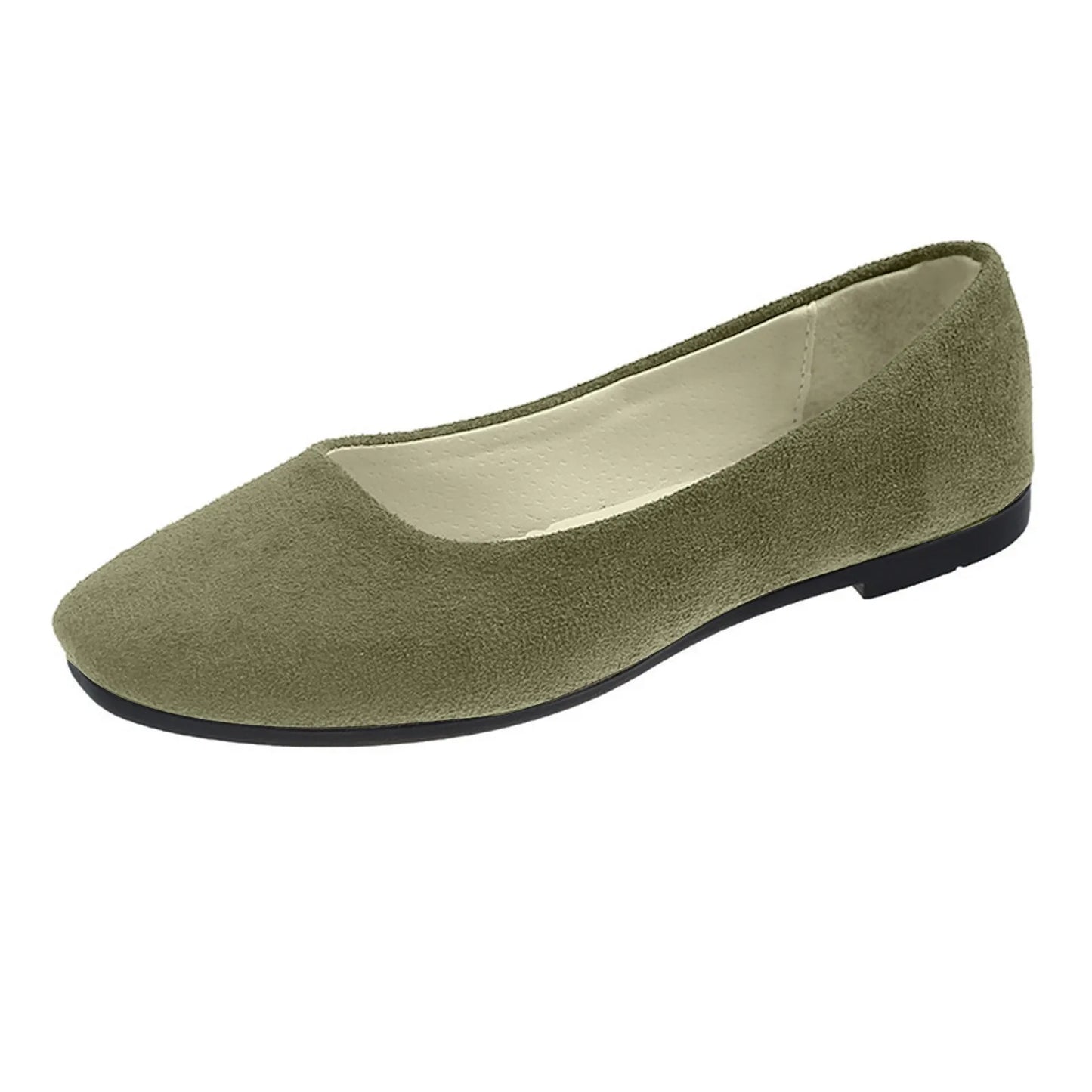 Women Suede Loafers Flat Heel