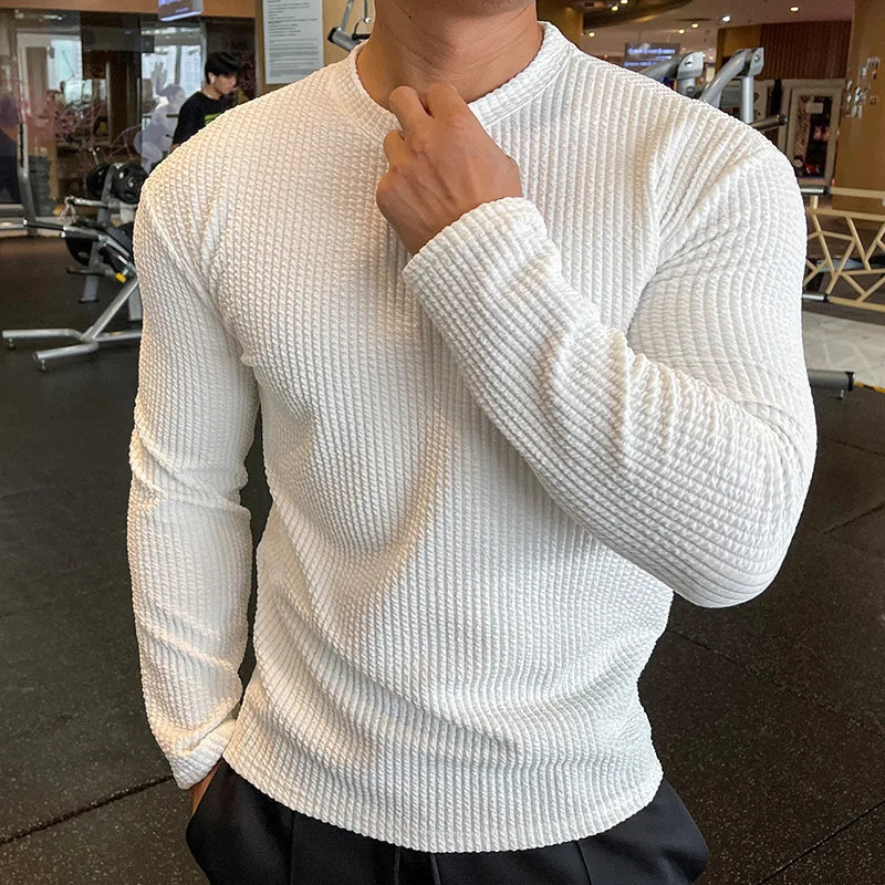 Knitted T-shirt Men's Casual Tshirt