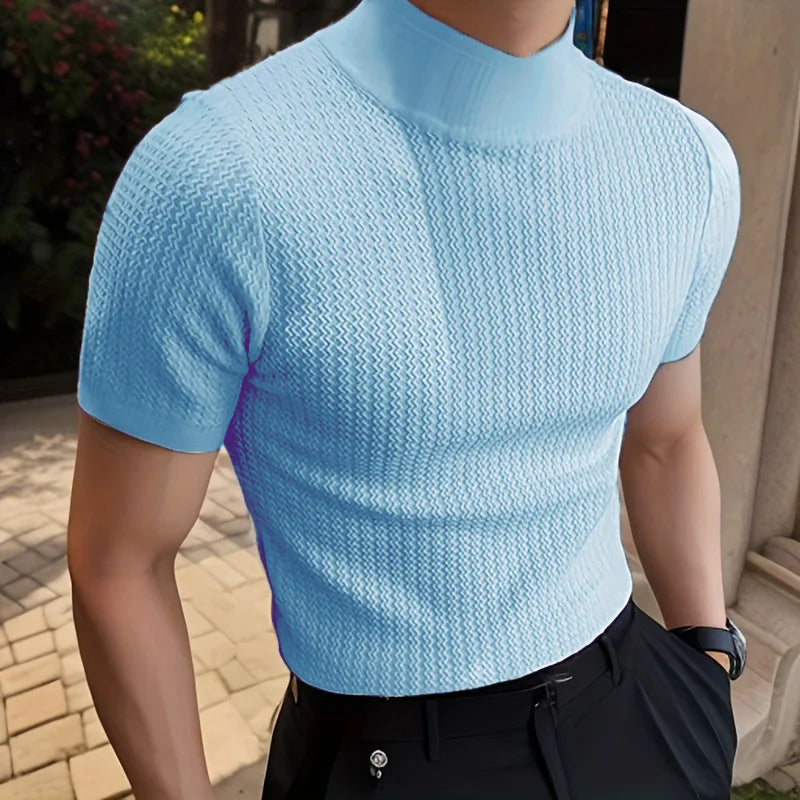 2024 Slim Fit Knitted T-shirt for Men