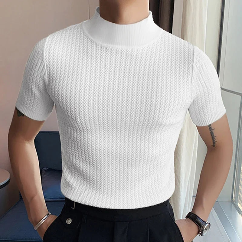 2024 Slim Fit Knitted T-shirt for Men