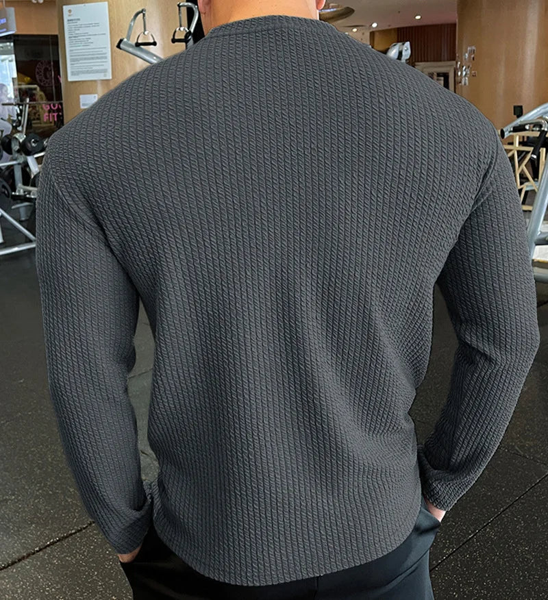 Knitted T-shirt Men's Casual Tshirt