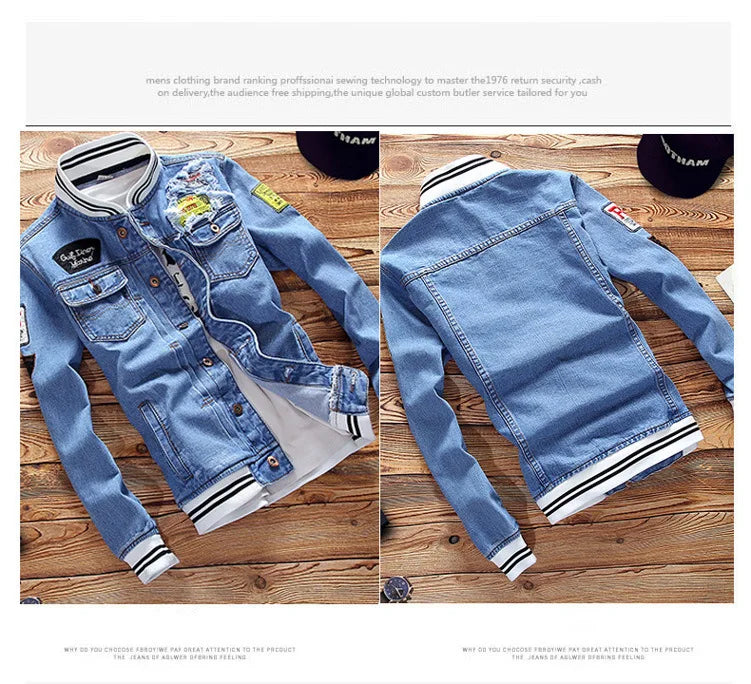 Denim Jacket Men Sportswear