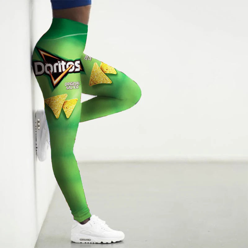 Sport Leggings Women 3D Snacks Printed