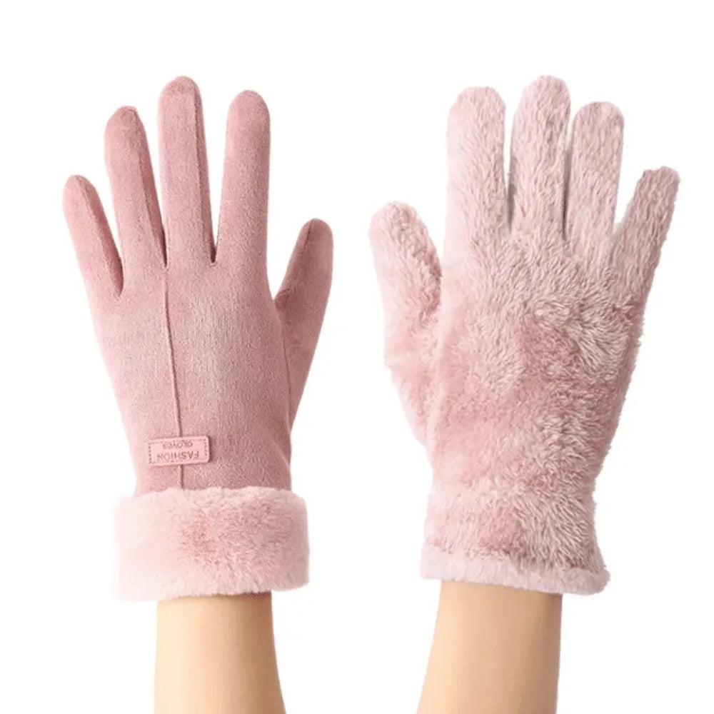 Women Winter Thick Plush Gloves Fashion