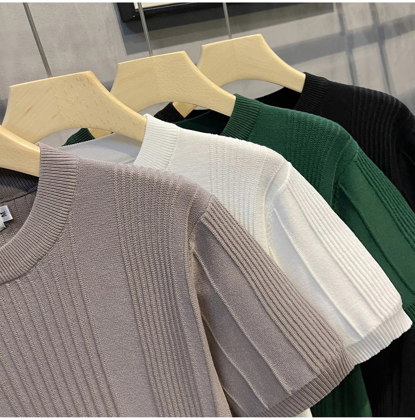 Men's Knit T-shirt Half Sleeve Heavyweight