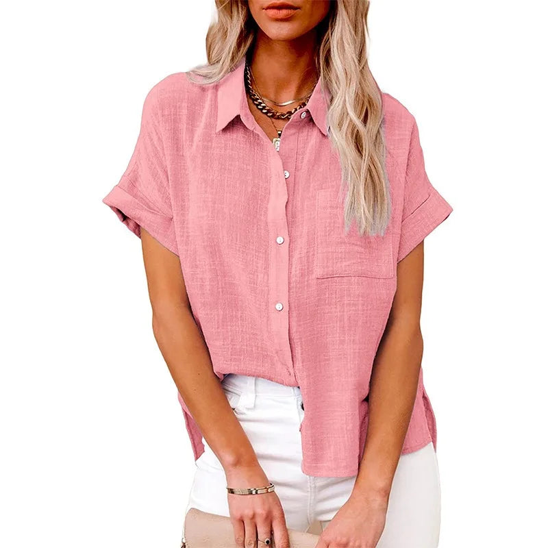 Summer Women Shirts Tops Cotton