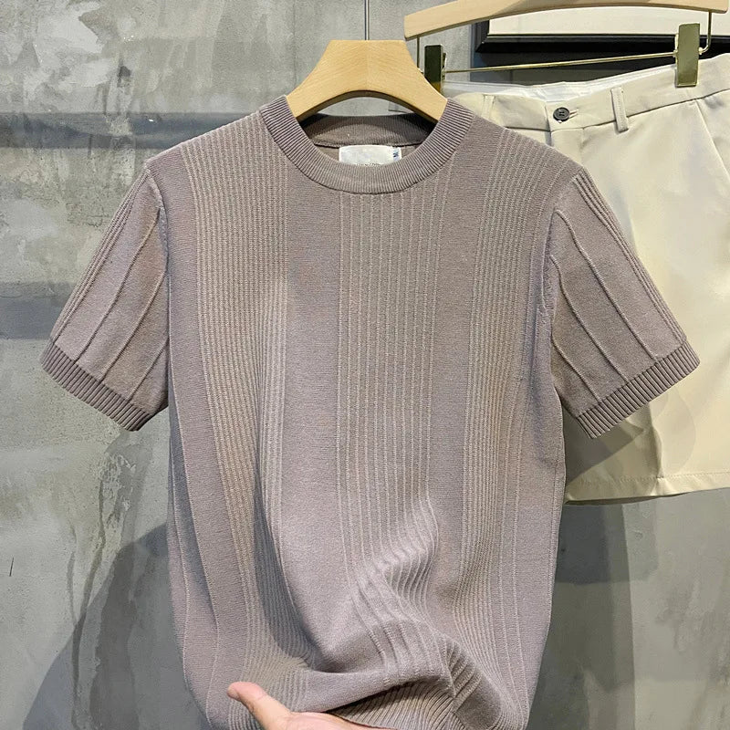 Men's Knit T-shirt Half Sleeve Heavyweight