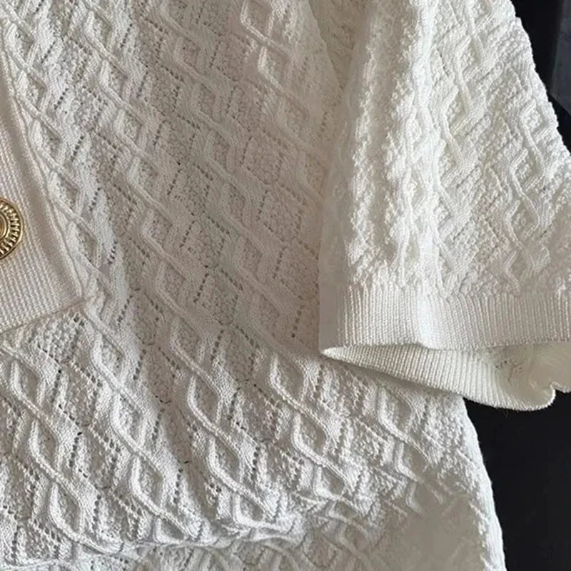 Ice Silk Polo Shirt Knitted Short