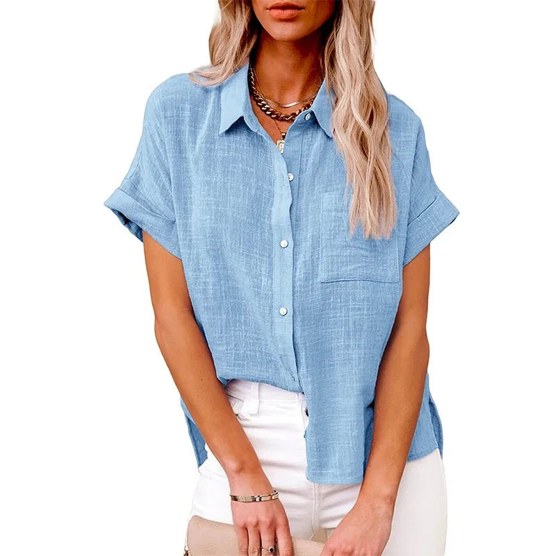 Summer Women Shirts Tops Cotton