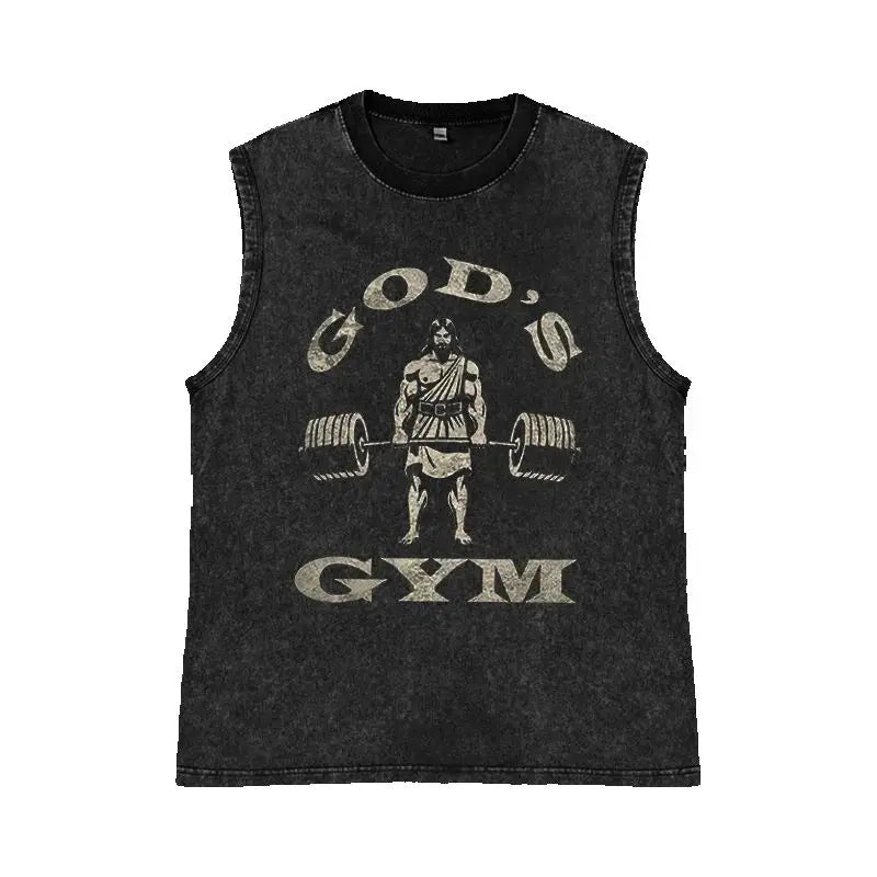 Men's Washed Tank Top Summer Running
