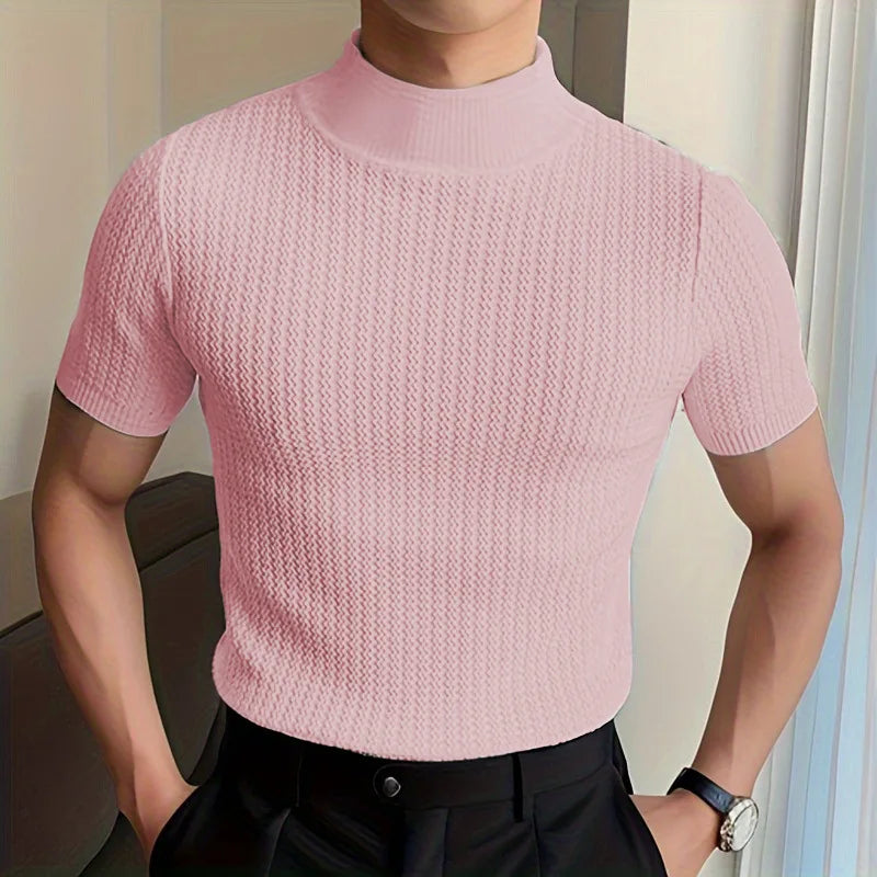 2024 Slim Fit Knitted T-shirt for Men