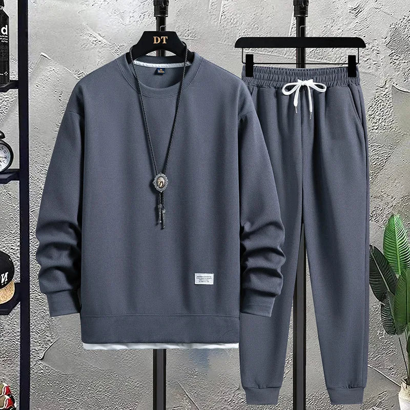 Men's Waffle Suit Sets Casual