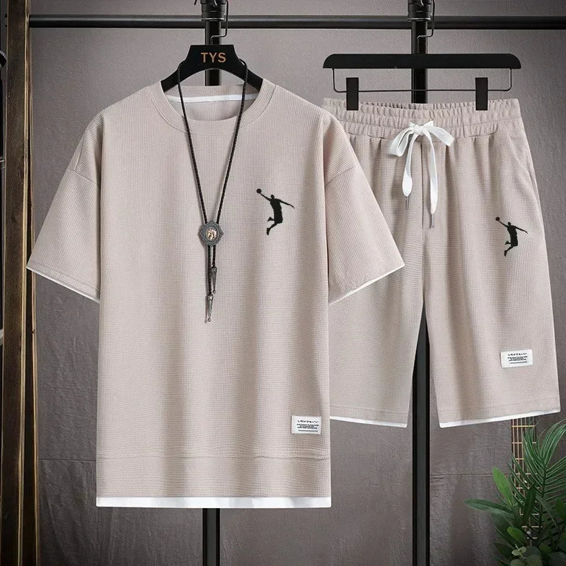 Men's T-shirt set and casual shorts