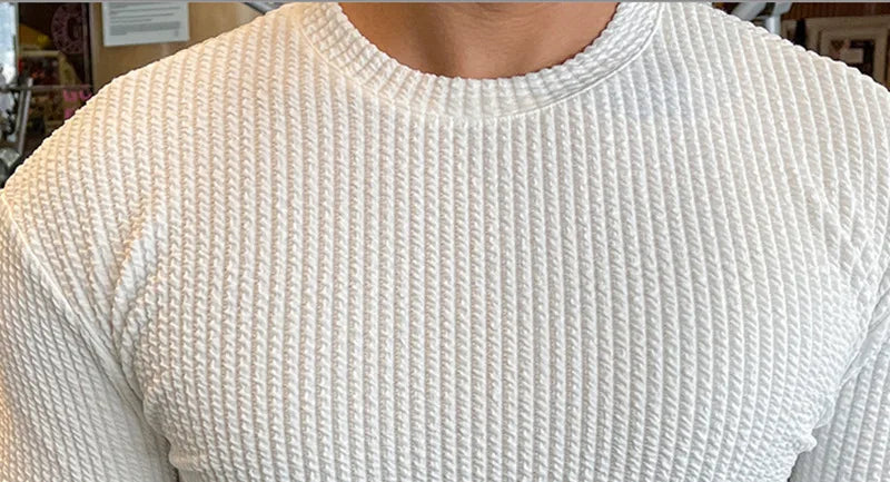Knitted T-shirt Men's Casual Tshirt