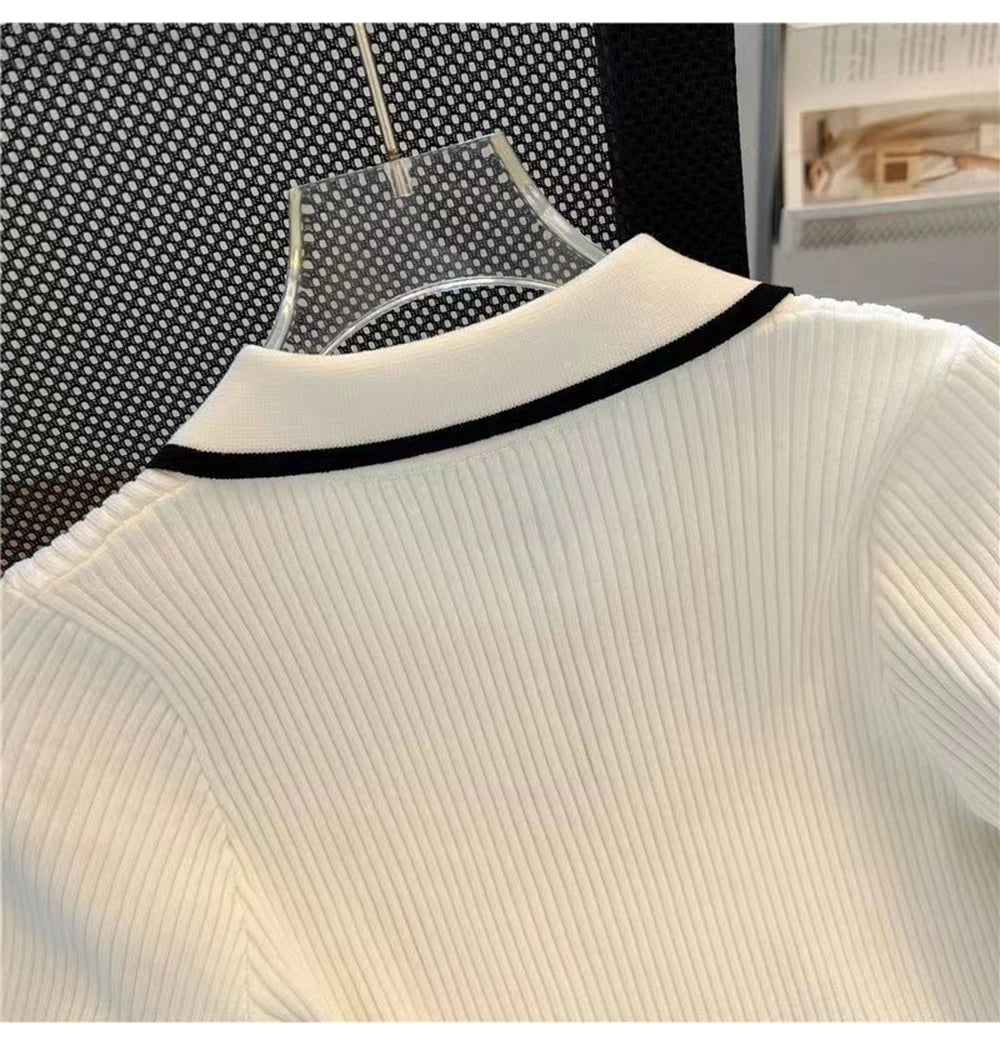 Ice silk knitted short sleeved T-shirt for women's summer