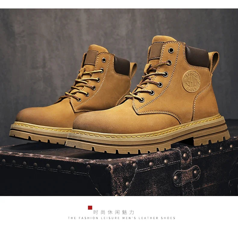 Boots High Top Boots Women Leather Shoes