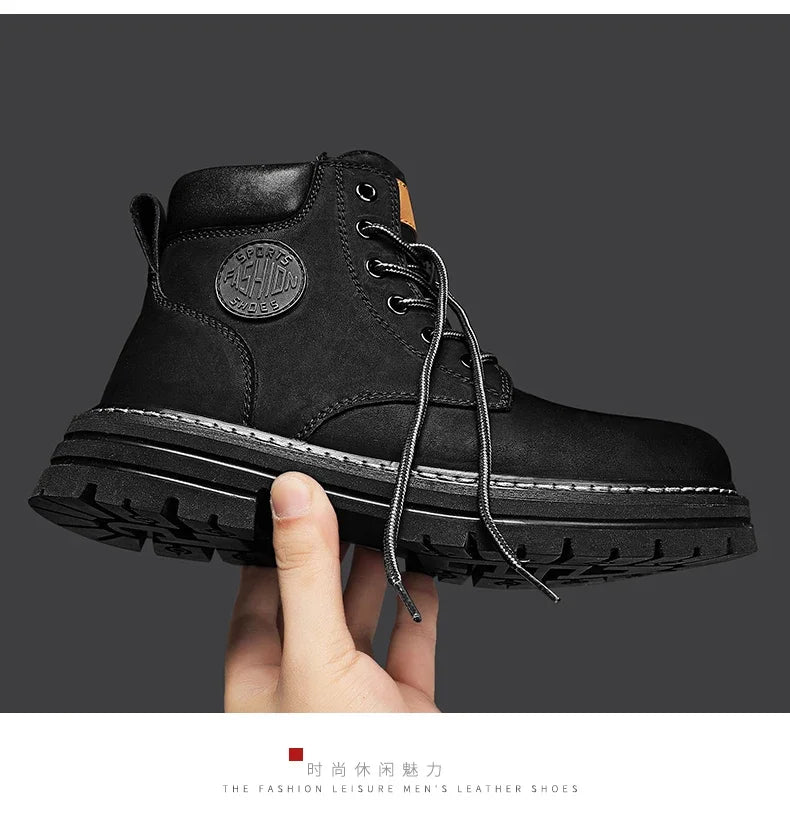 Boots High Top Boots Women Leather Shoes