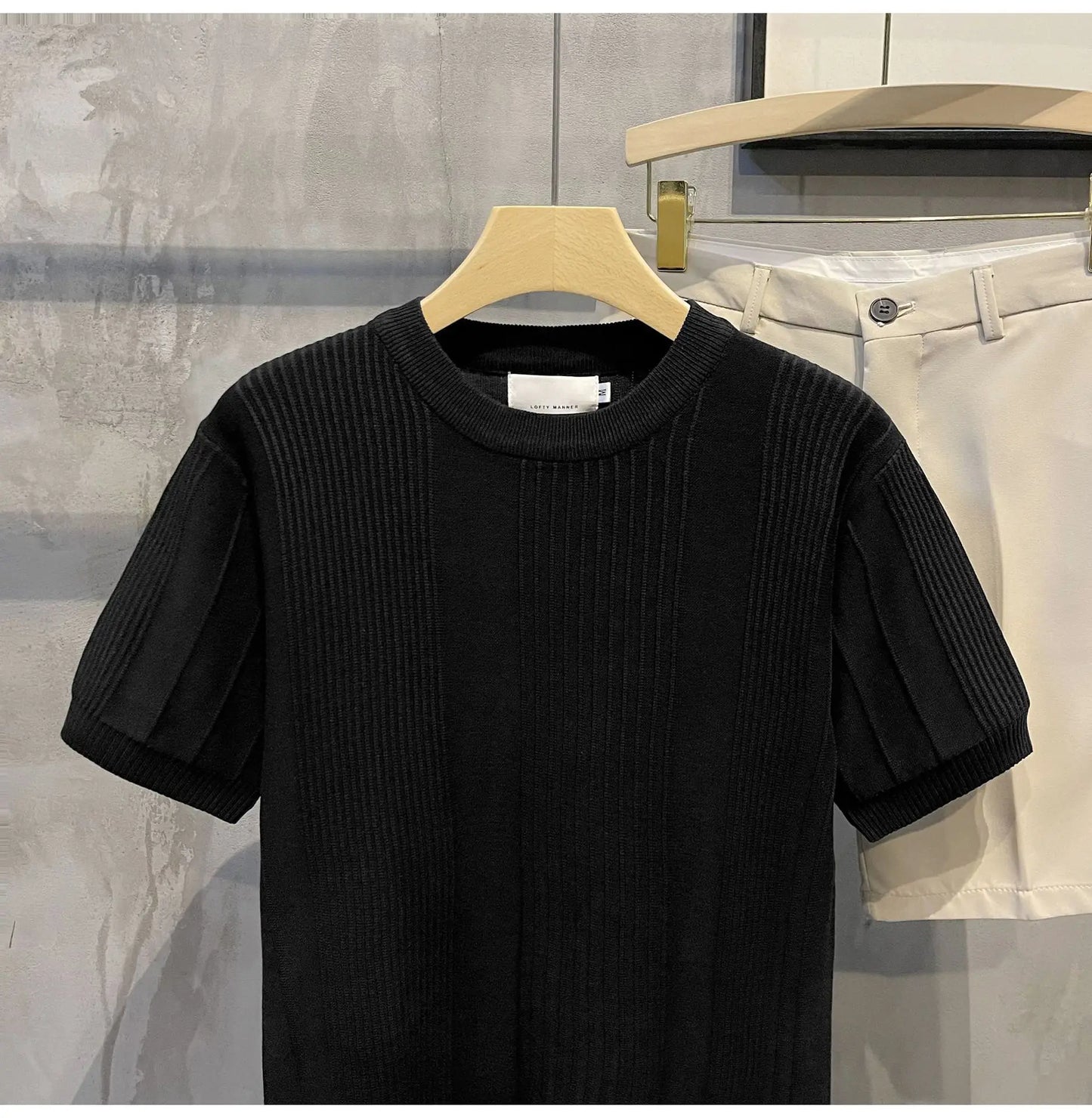 Men's Knit T-shirt Half Sleeve Heavyweight